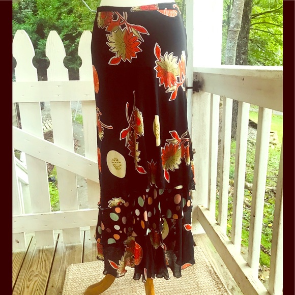 Indira Dresses & Skirts - Indira Floral Tiered Maxi Skirt M FREE SHIP